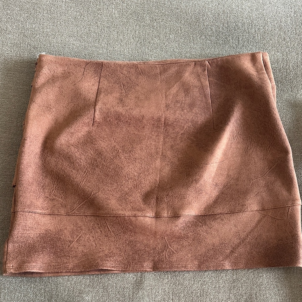 Free People Tan Wrap Mini Skirt - Picture 6 of 7